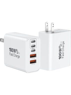 100W USB C Fast Charger Block - Super Quick Wall Plug Adapter for Devices
